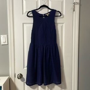 Anthropologie Bordeaux navy textured dress (size M)